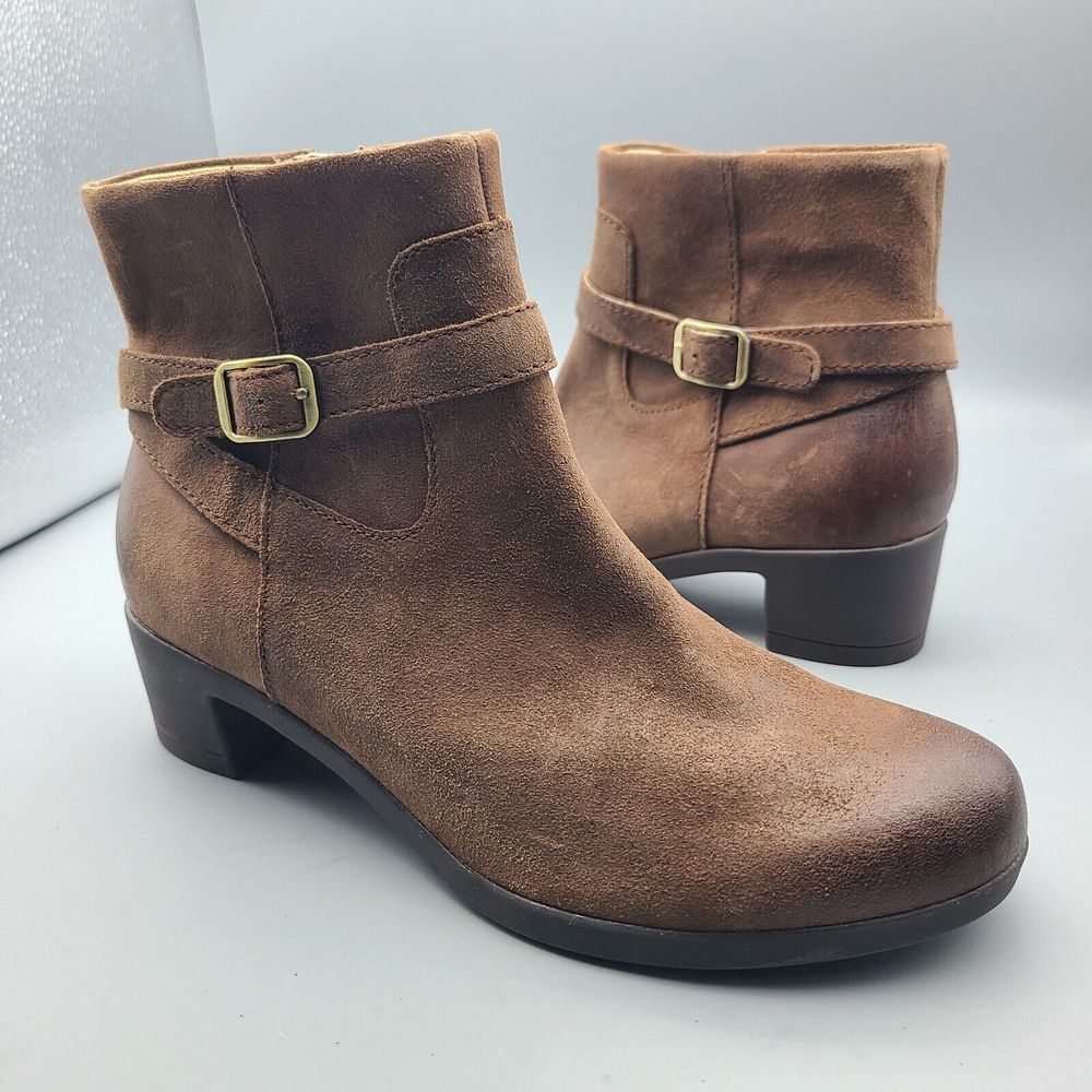 Dansko Womens Ankle Boots Cagney Burnished Brown Nubuck Size 37 EU 6.5-7 US New